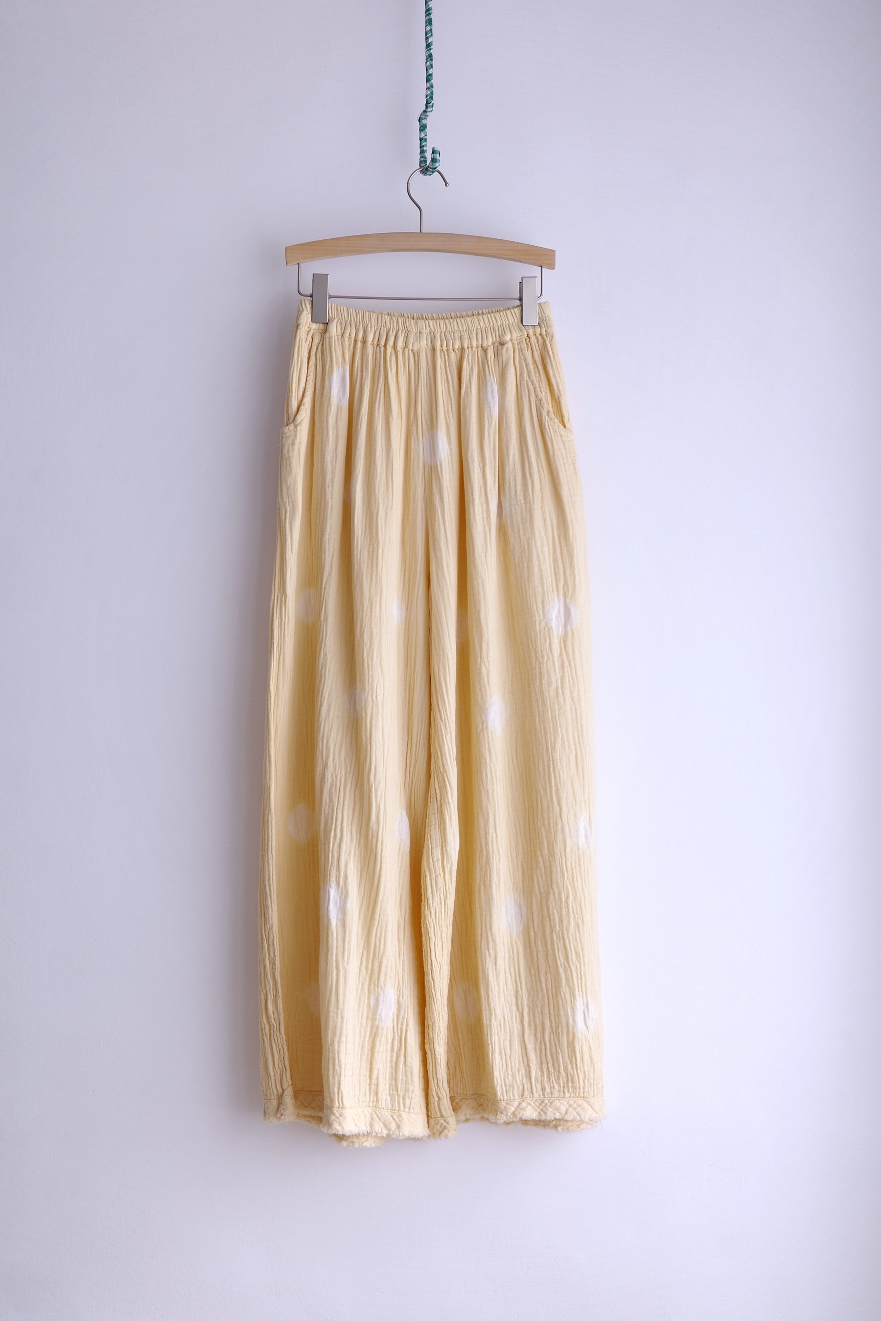 𓏭波點手染二重紗寬直筒褲