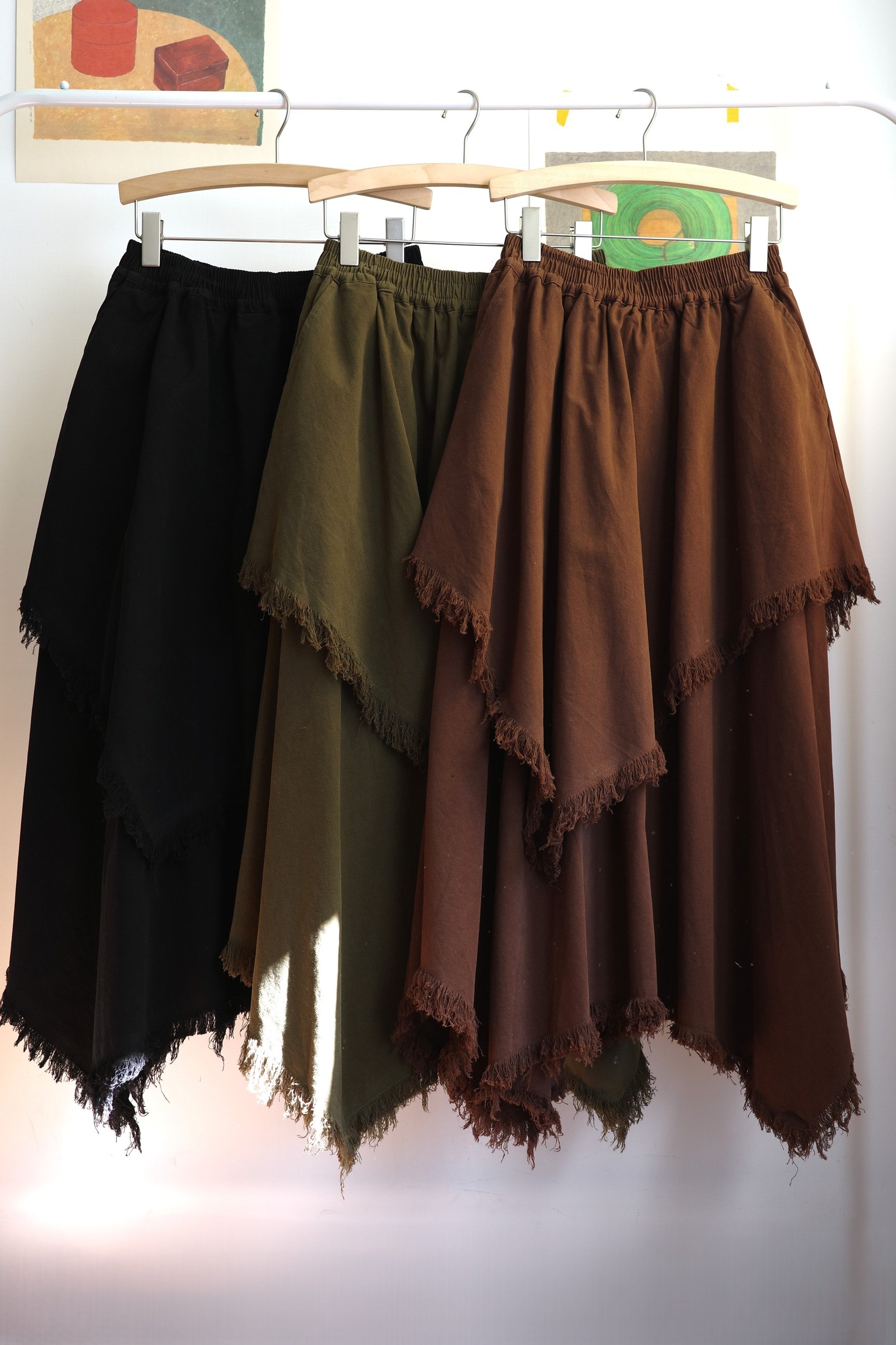 𓏭不規則拼接流蘇裙