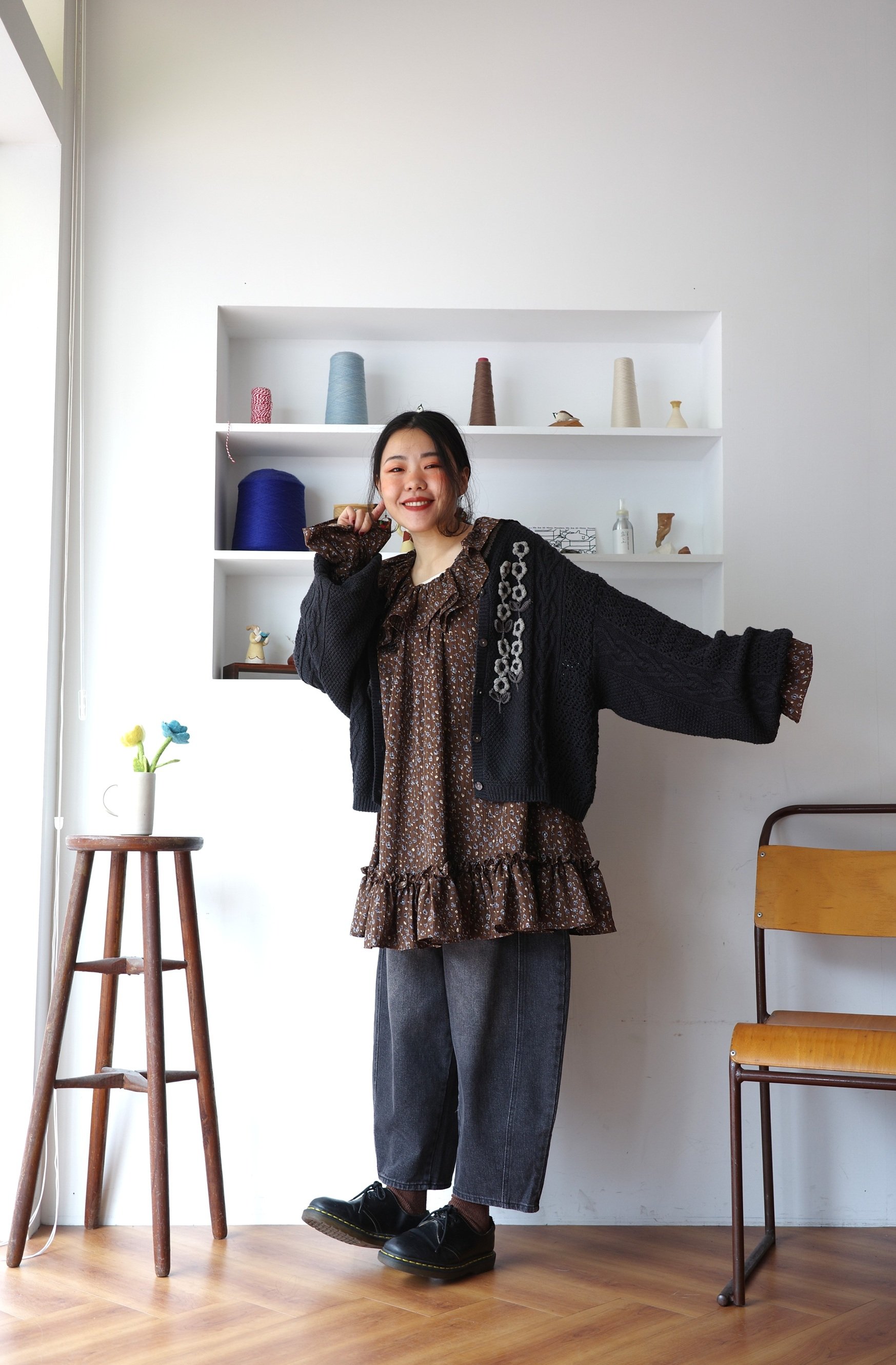 𓏭份量感荷葉層次上衣/小洋裝