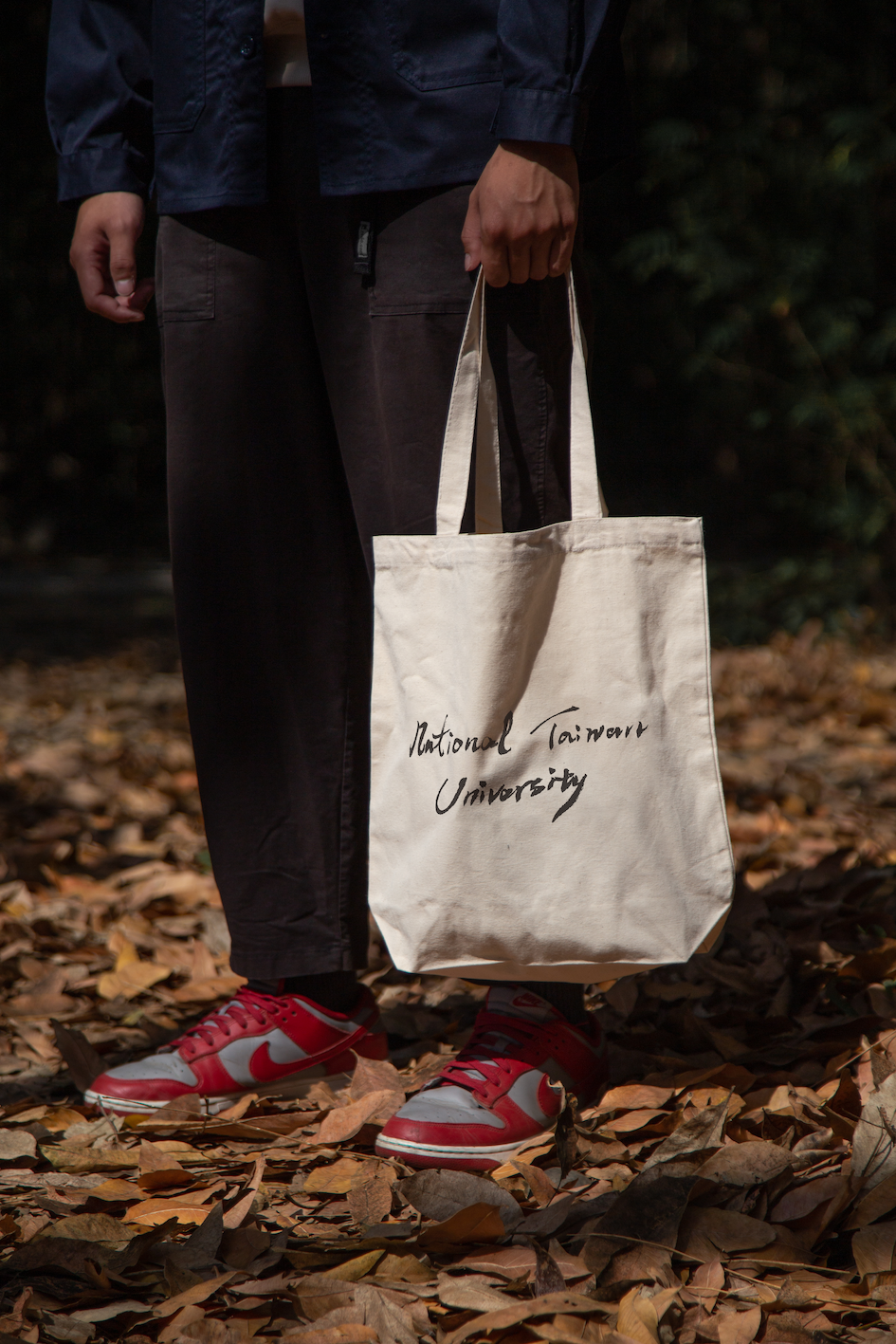NTU 英文書法款帆布袋－米色