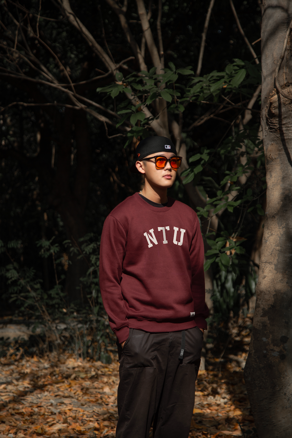 NTU 幾何款大學Ｔ－酒紅Ｓ號