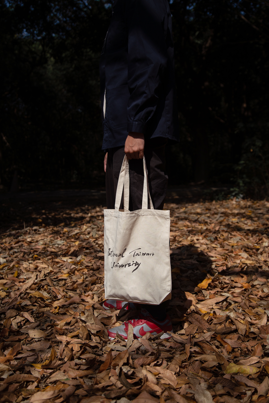 NTU 英文書法款帆布袋－米色