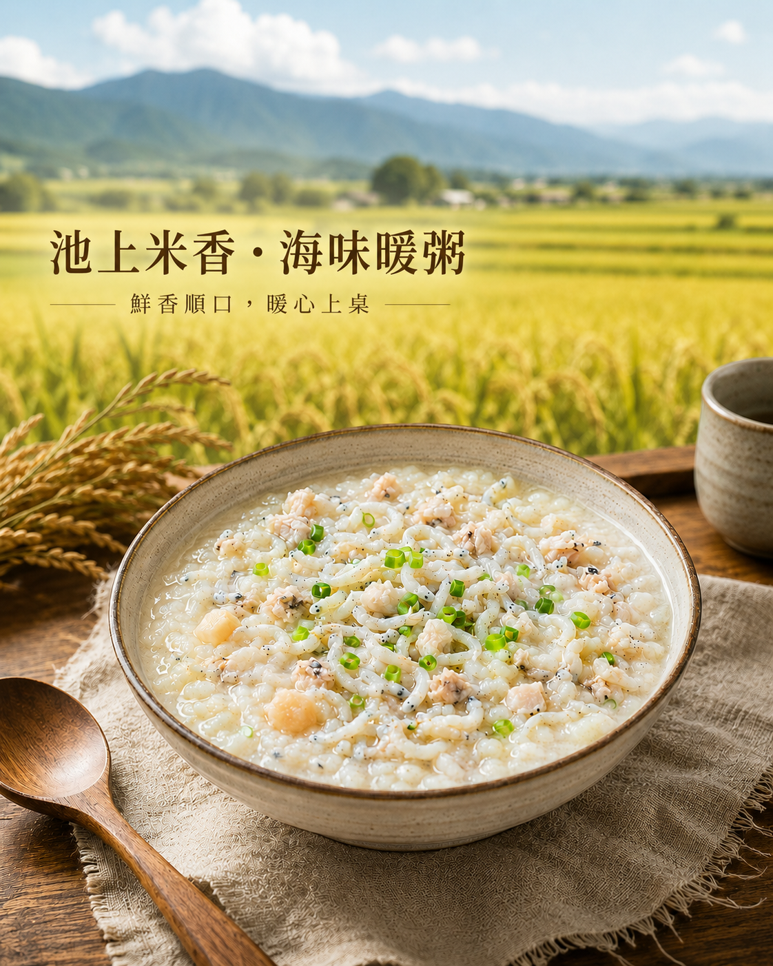 鱸魚干貝吻仔魚粥