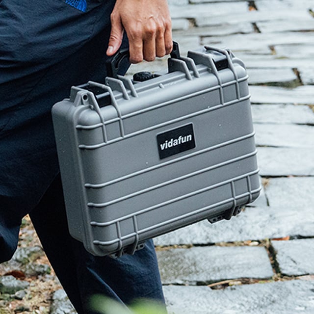 Vidafun V12 防水氣密抗撞提把收納工具箱 灰黑色