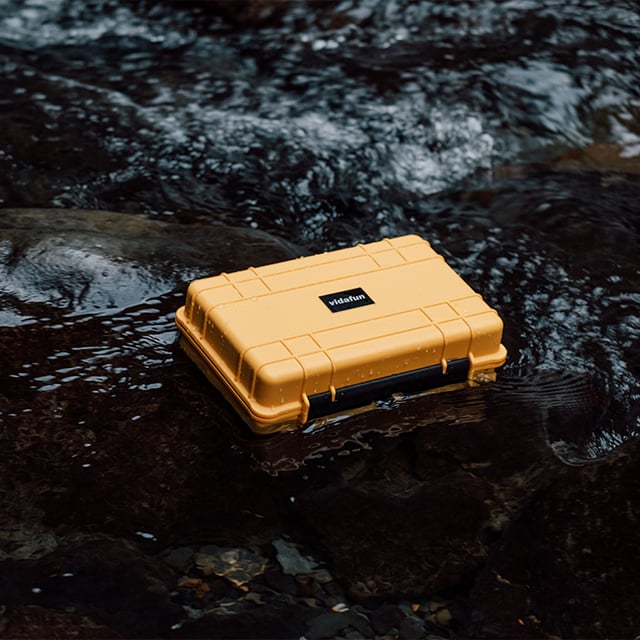 Vidafun V08 隨行防水氣密抗撞收納盒 黃黑色