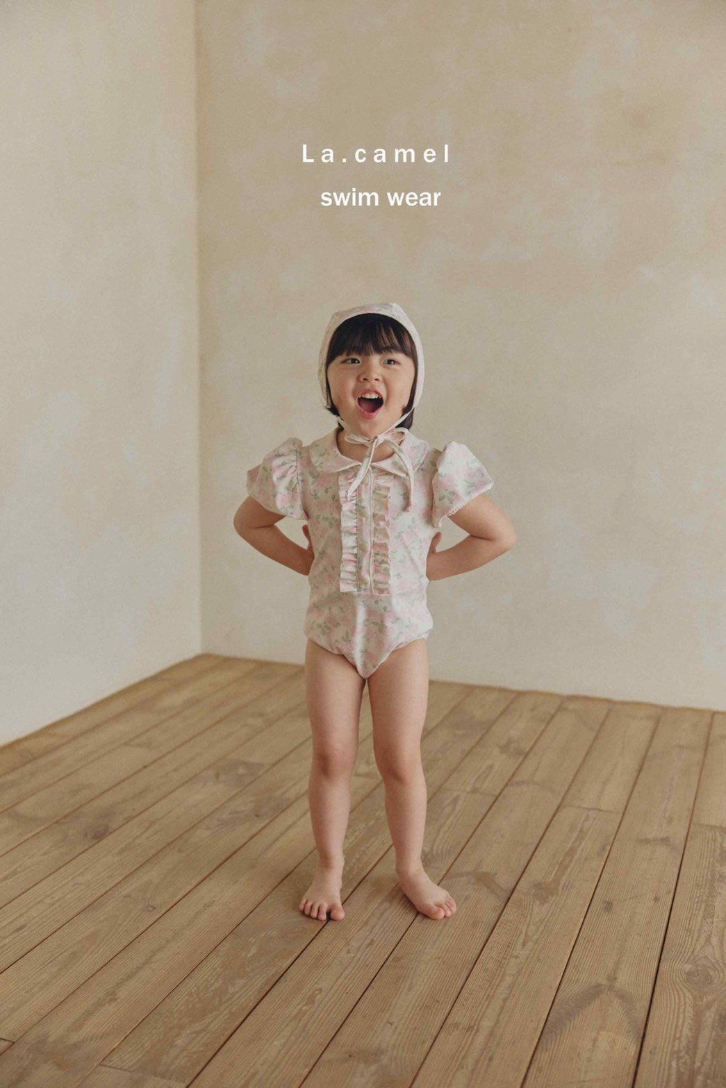 油畫感玫瑰碎花連身泳衣/泳帽