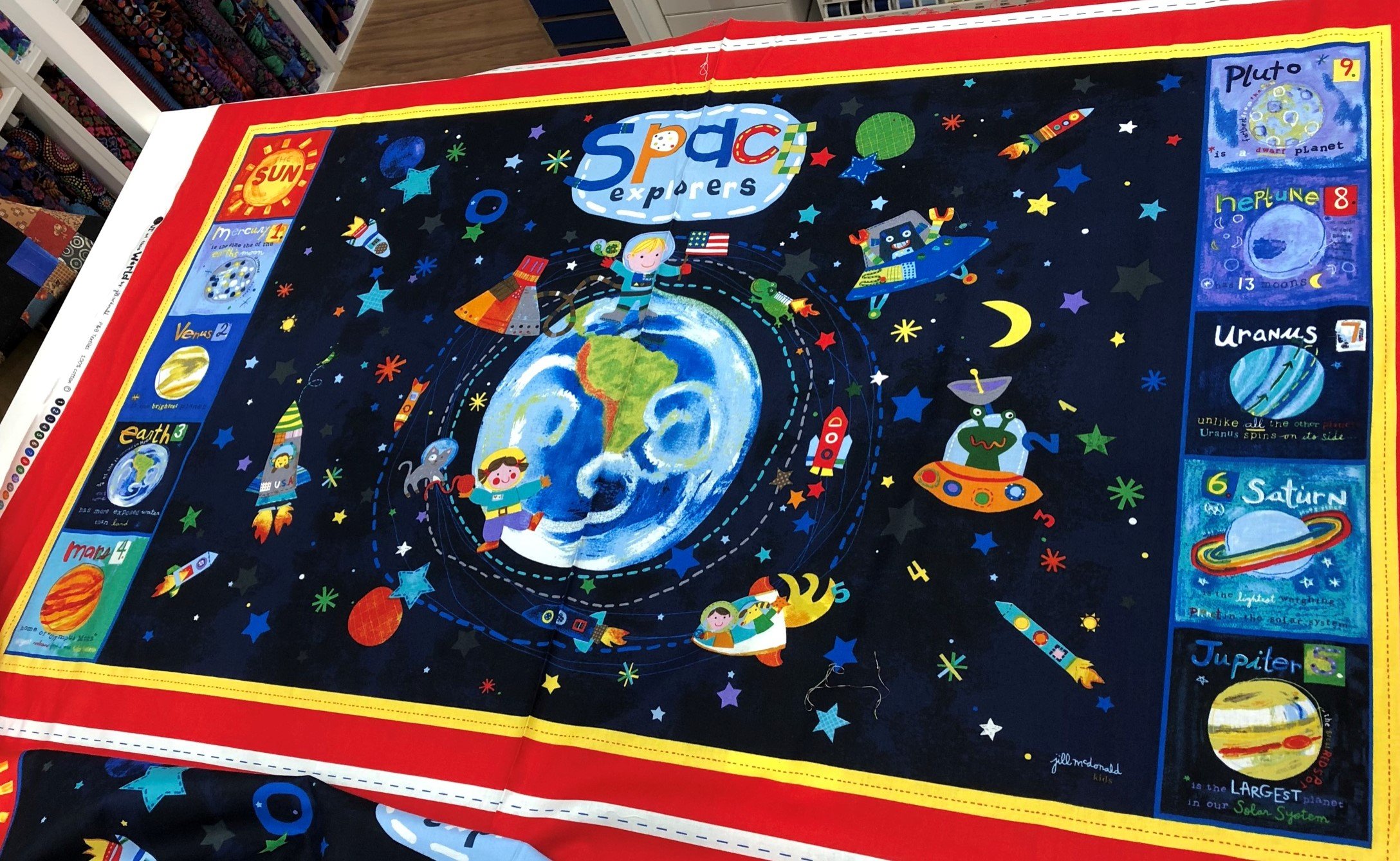 太空星球卡通圖案布組