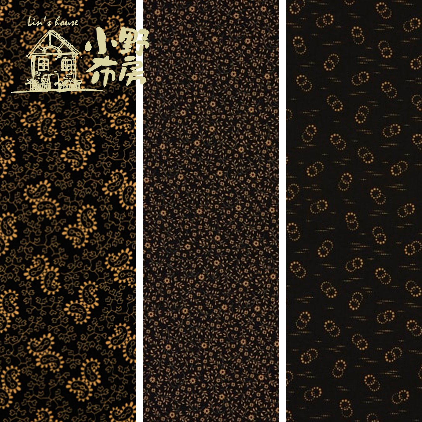 Robert Kaufman【homestead harvest（黑色）】