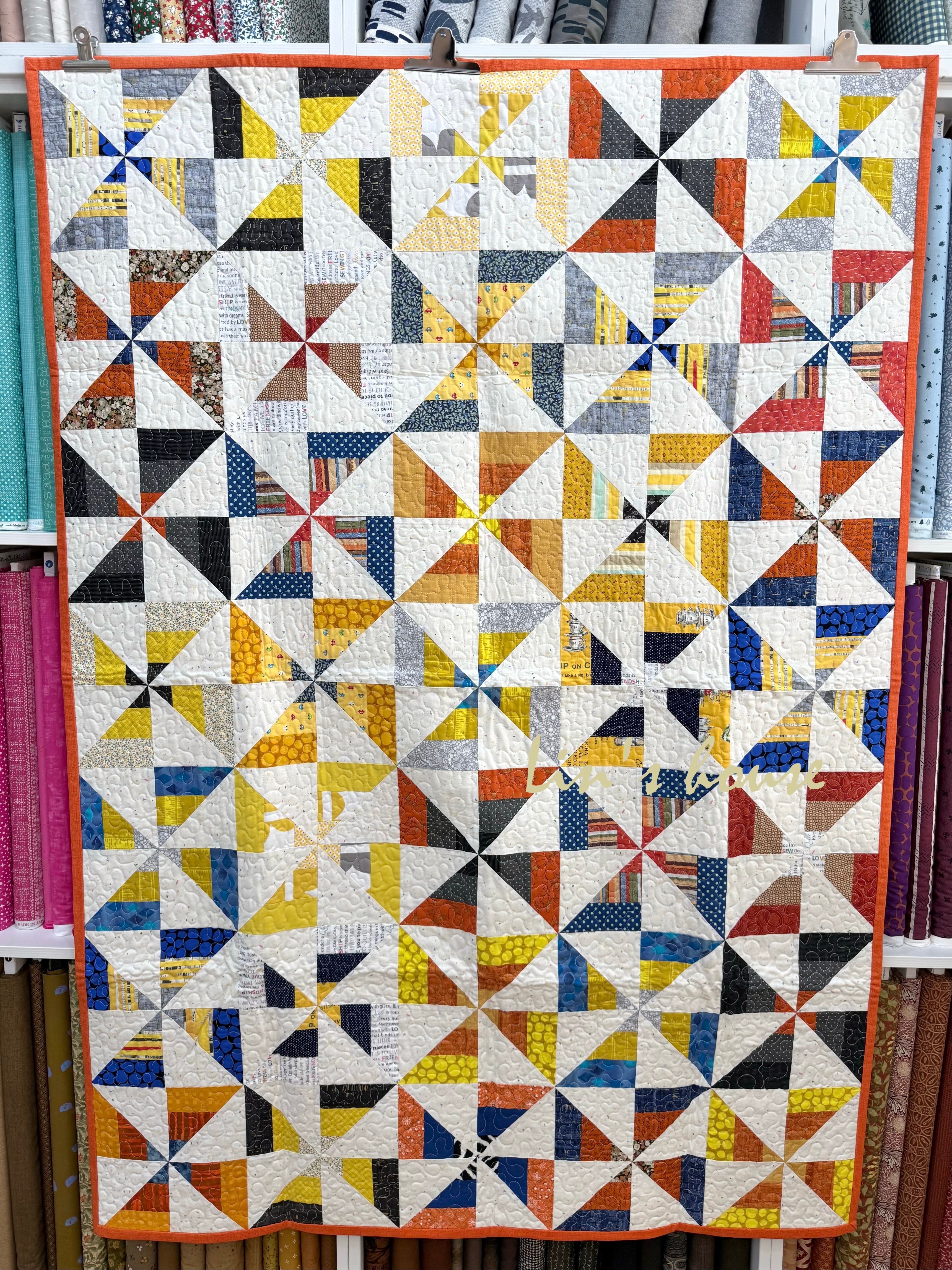 小野作品欣賞《晨光轉輪》拼布被