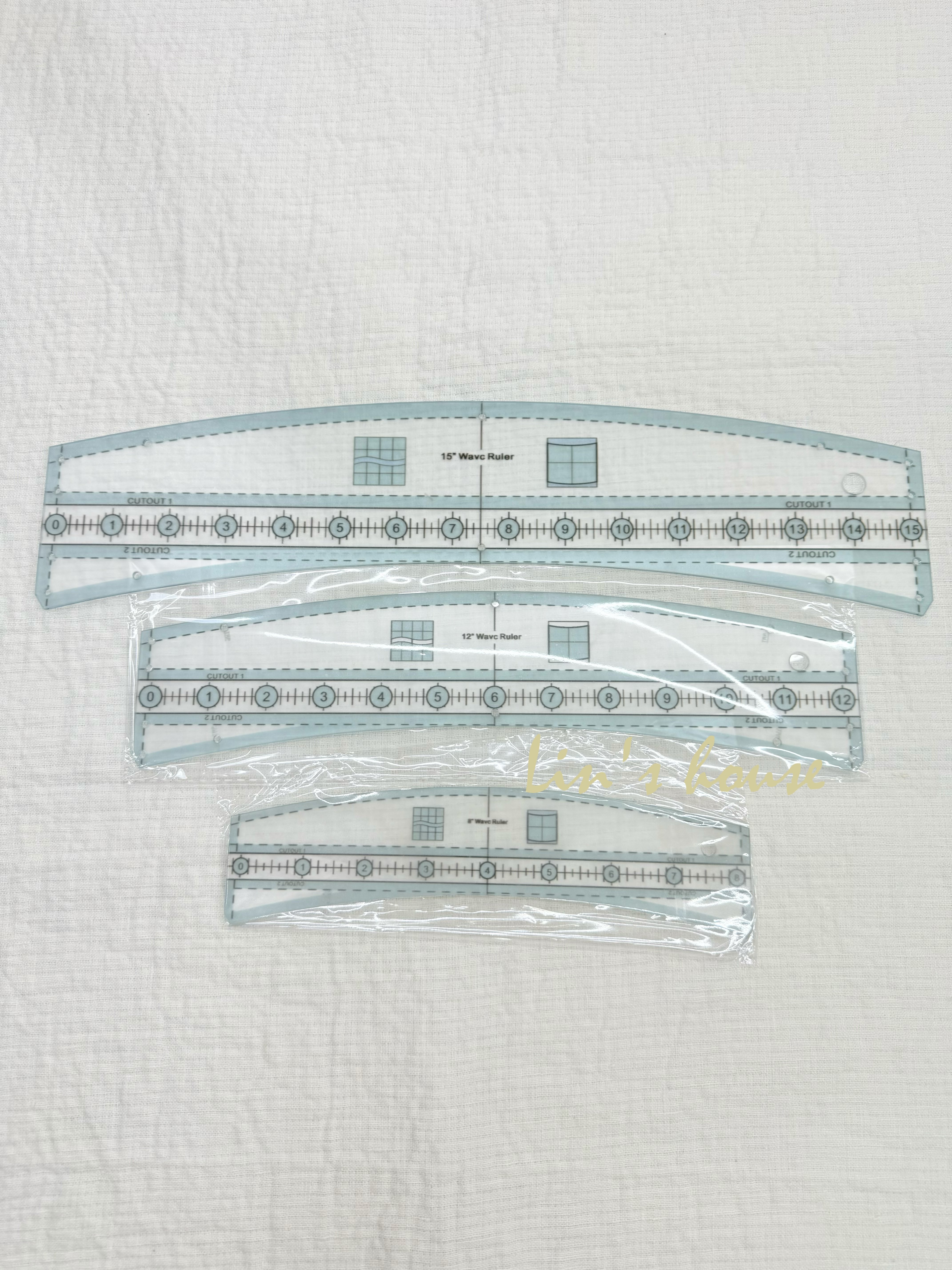 拼布裁切工具【曲線尺規（英寸）】