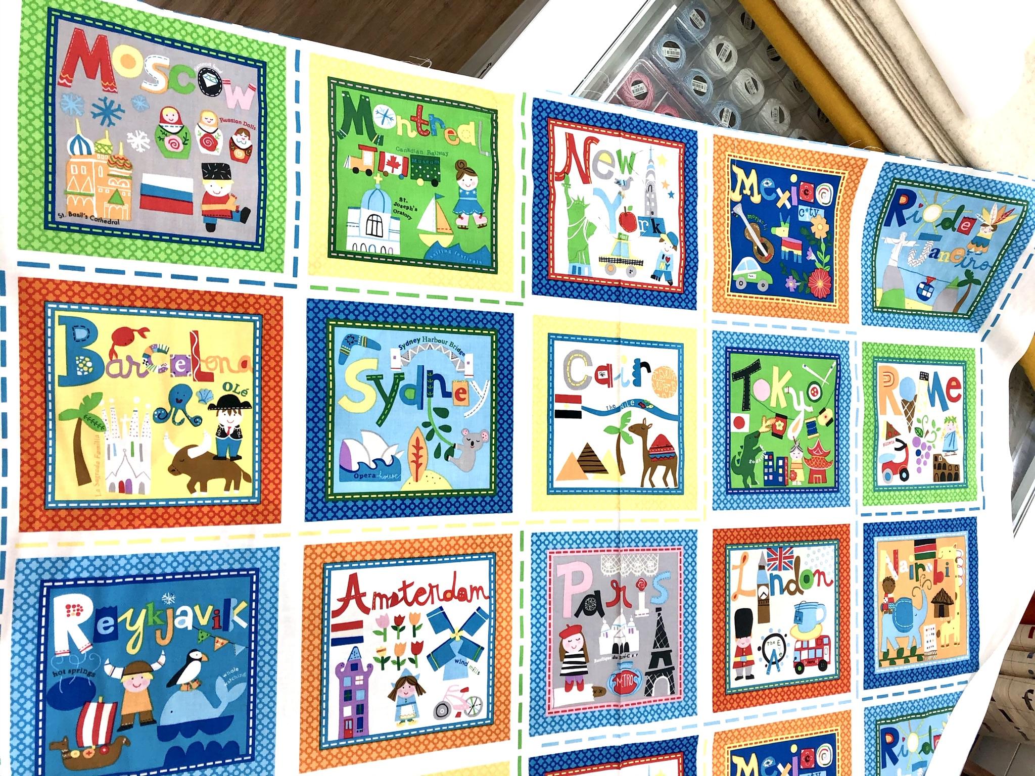 英文卡通圖案布