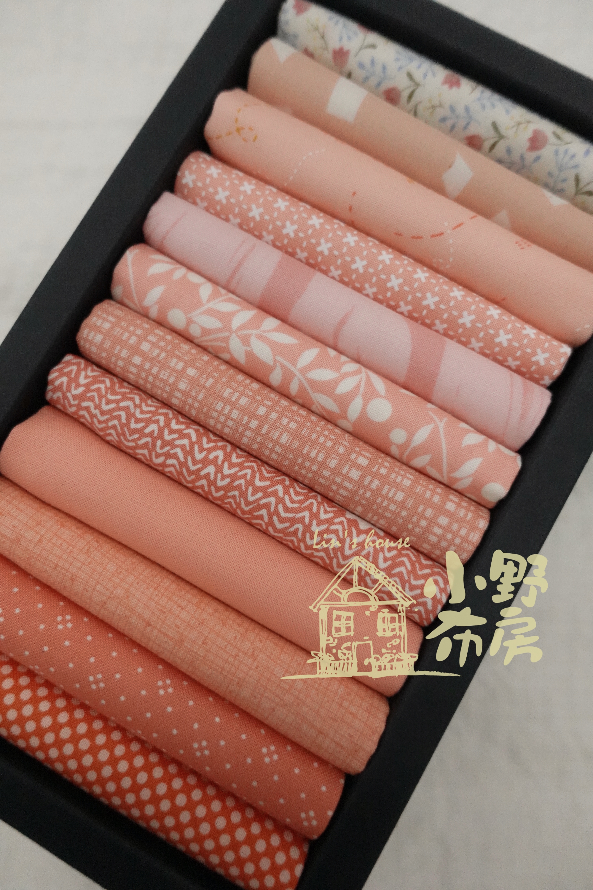 柔和活潑粉桔色套布