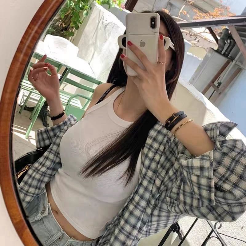 韓妞款格紋襯衫