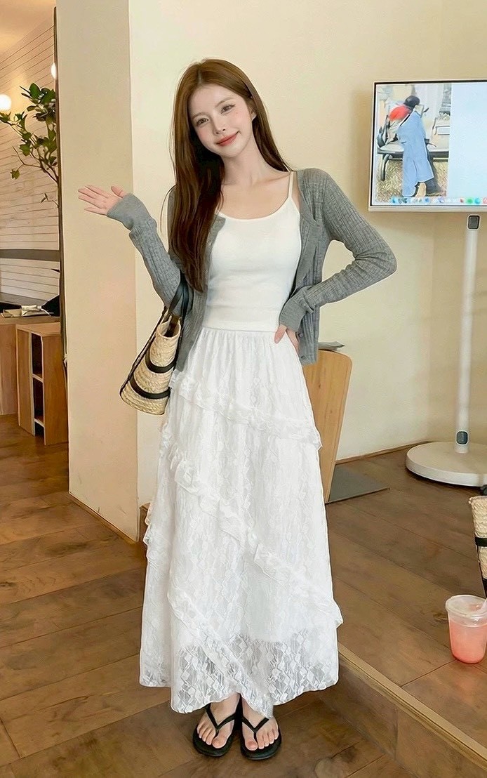 蕾絲蛋糕裙長裙(小個子/常規/加長) 蕾絲蛋糕裙長裙(小個子/常規/加長)