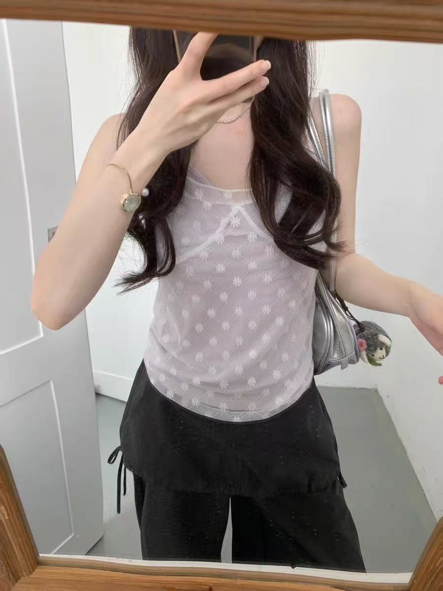 小花透紗bra背心兩件套