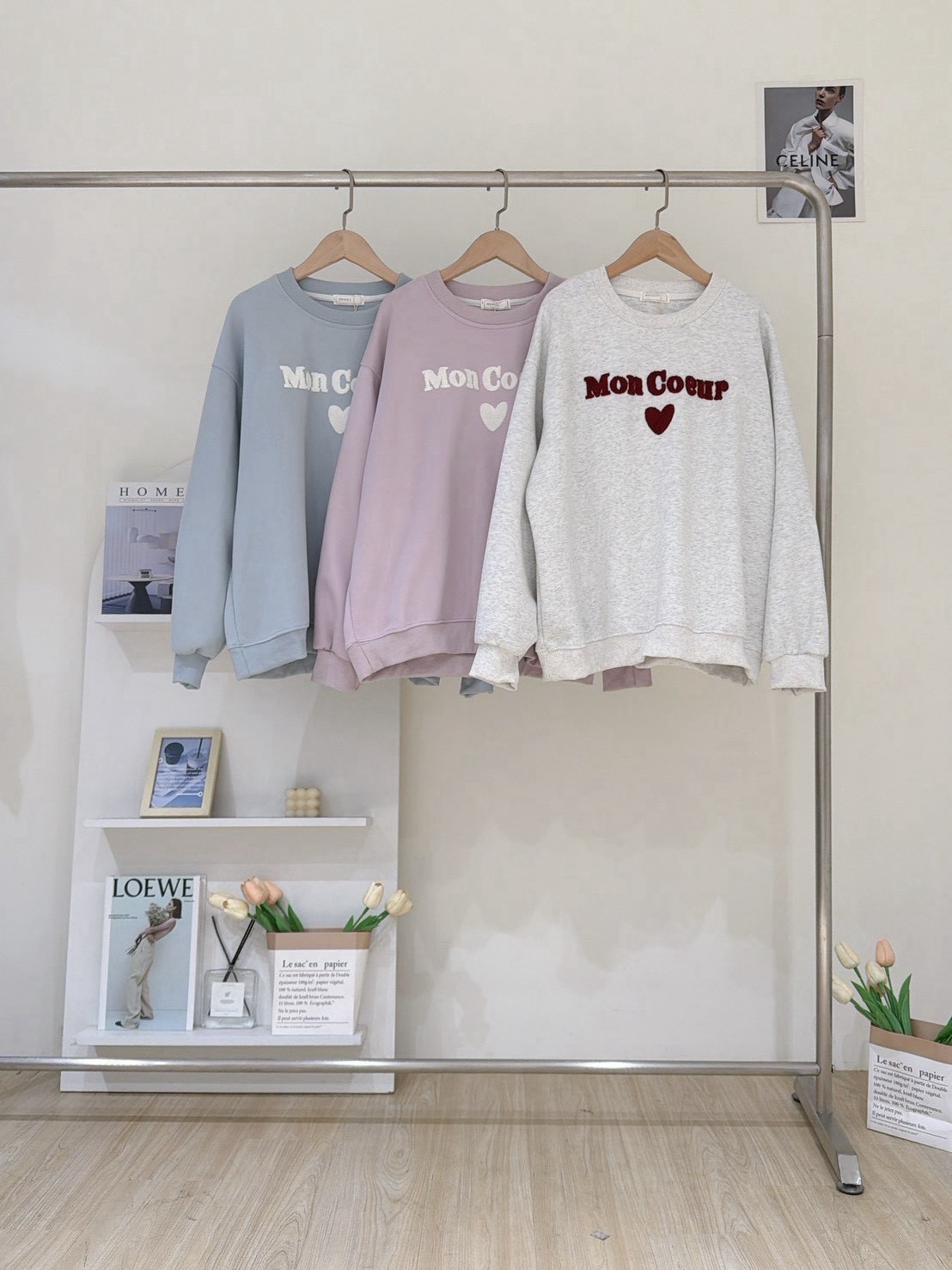 毛巾刺繡愛心衛衣上衣