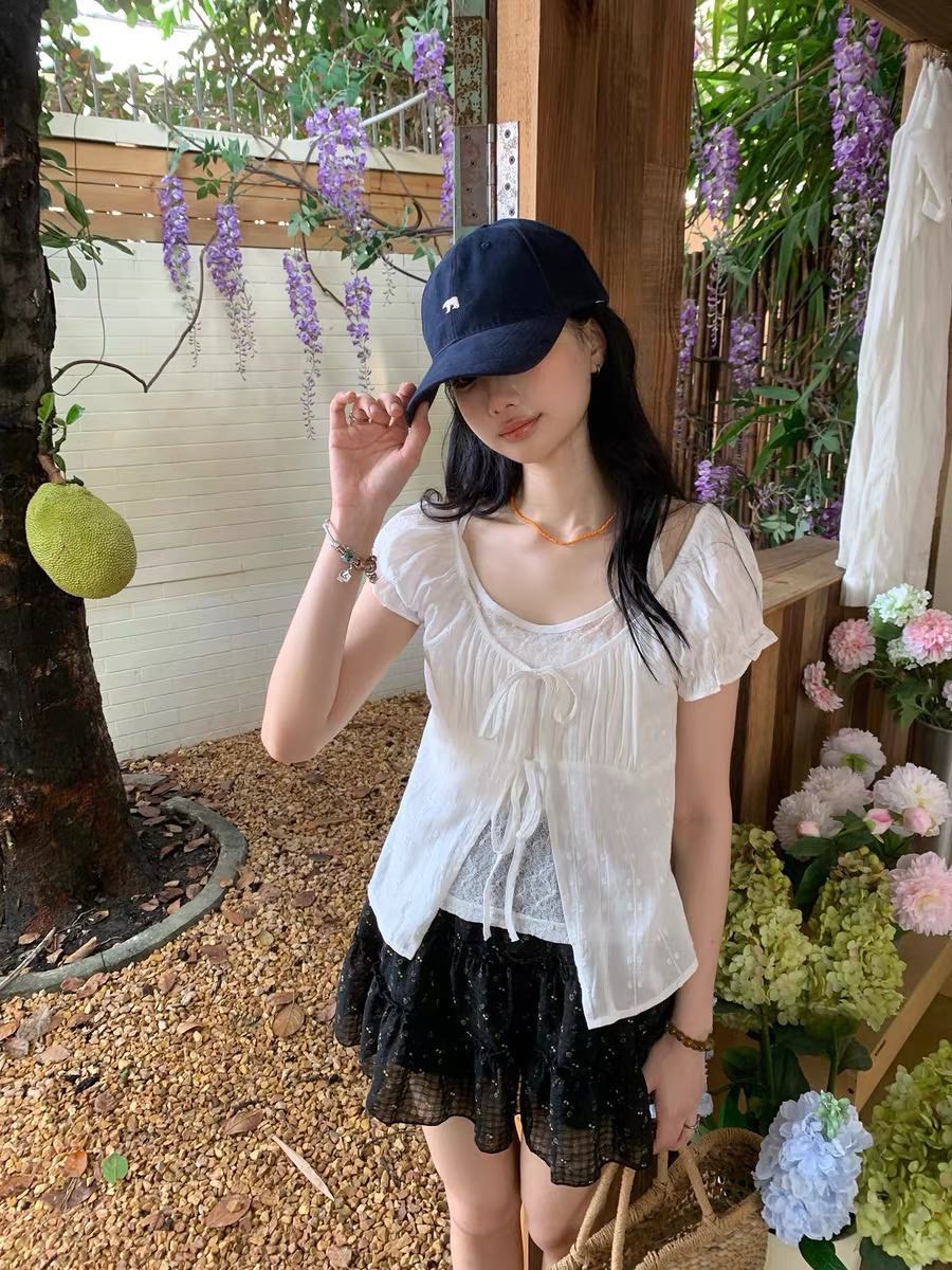 甜美蕾絲背心兩件套