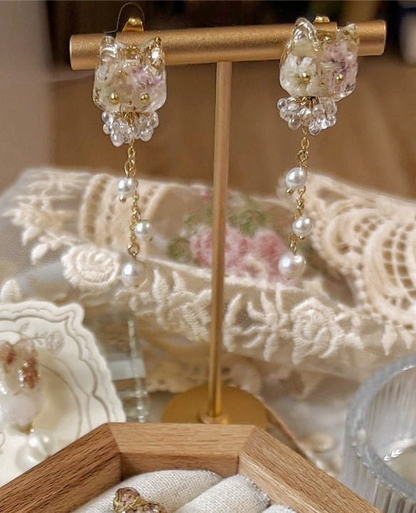 《Umiyu菊貓乾花耳墜》