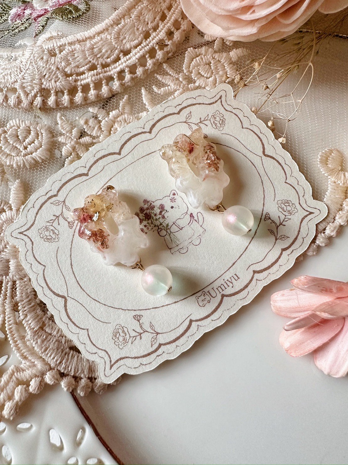 《方波花語耳環》