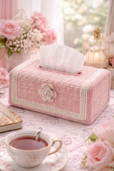 小香風毛呢硬殼面紙盒