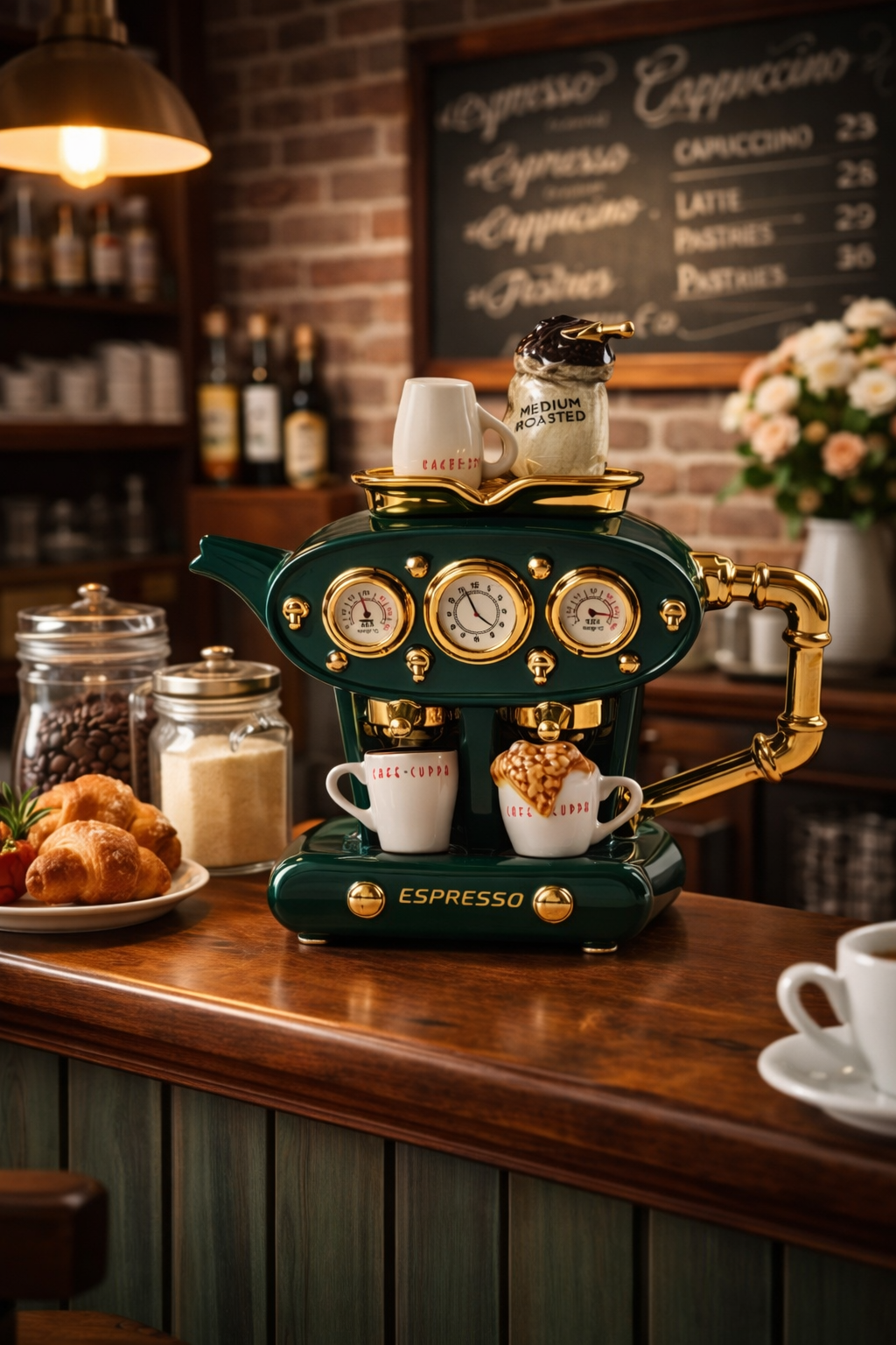 英國造型壺-綠色雙杯濃縮咖啡(大)Double Espresso