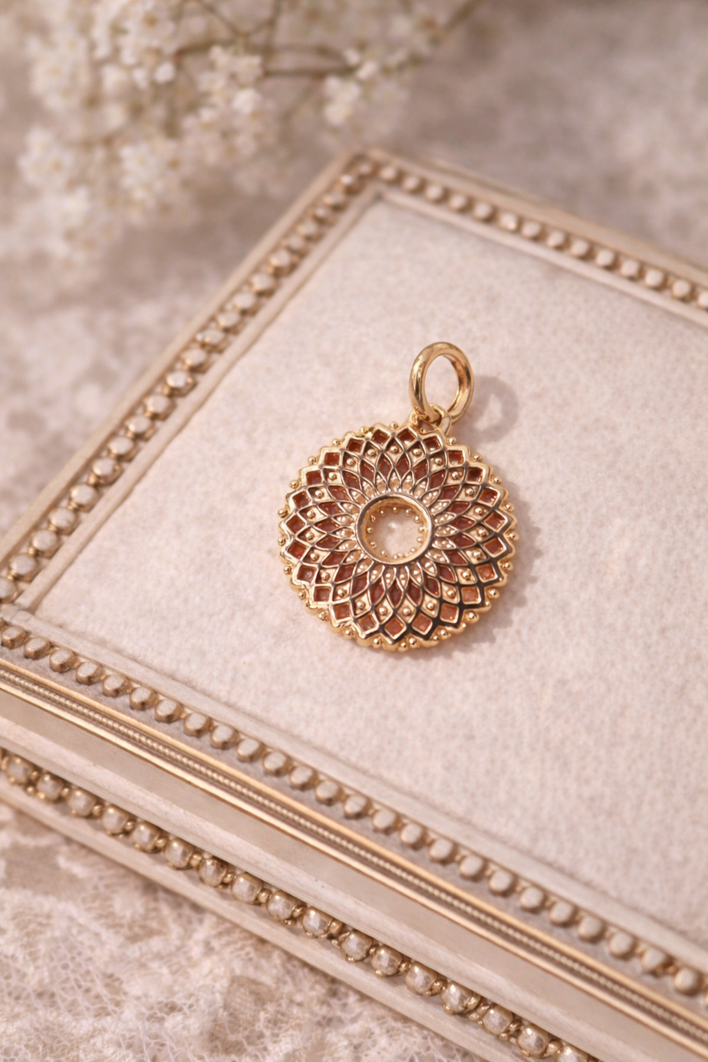 法式鏤空花輪可變式吊墜