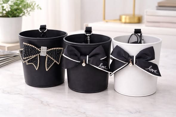 車用皮革收納桶/垃圾桶