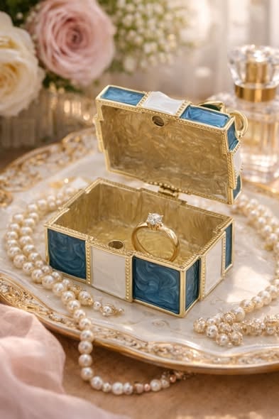 法式浪漫蝴蝶結首飾盒