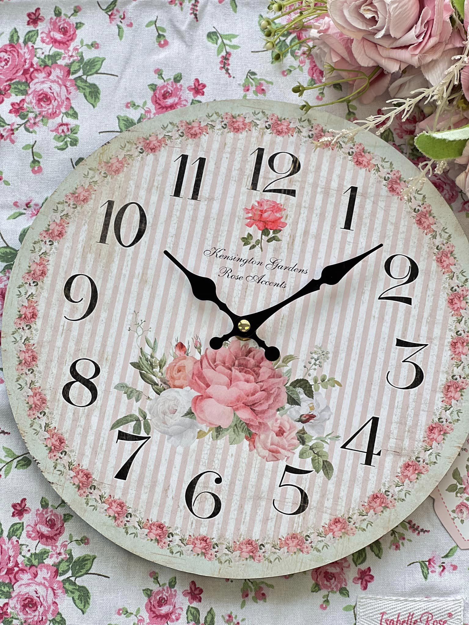 Isabelle Rose系列-木質玫瑰掛鐘