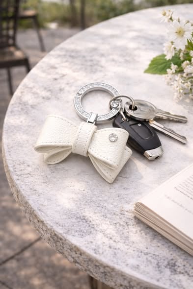 蝴蝶結水鑽鑰匙圈