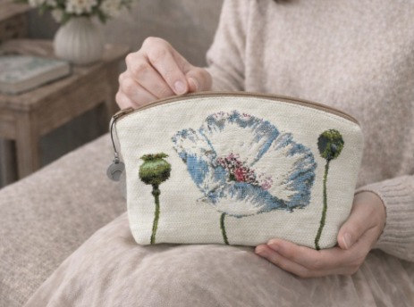 歐洲ADL刺繡大化妝包/收納包-罌粟花