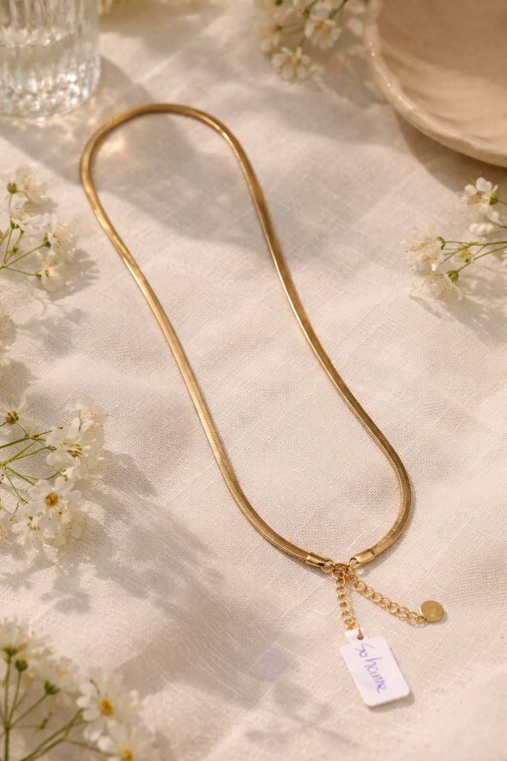 法式極簡蛇骨貼頸鍊