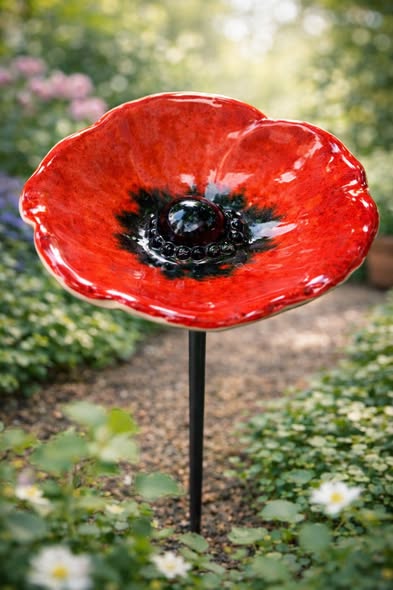 住在花園裡的小角色｜陶瓷庭園罌粟花朵