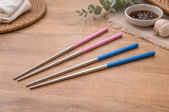 馬卡龍不銹鋼筷子(3雙一組)