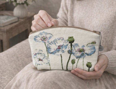 歐洲ADL刺繡大化妝包/收納包-罌粟花