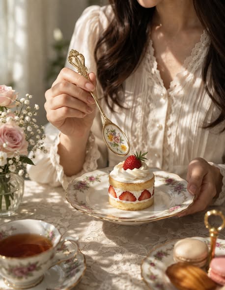 玫瑰彩繪瓷面湯匙