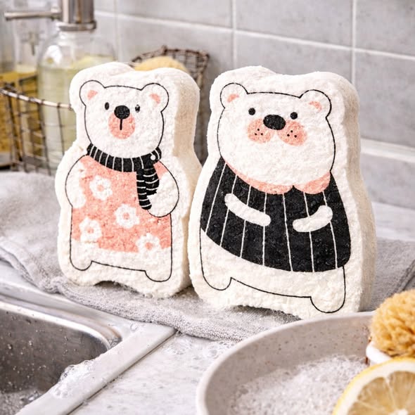 天然木漿洗碗海綿(2入組)