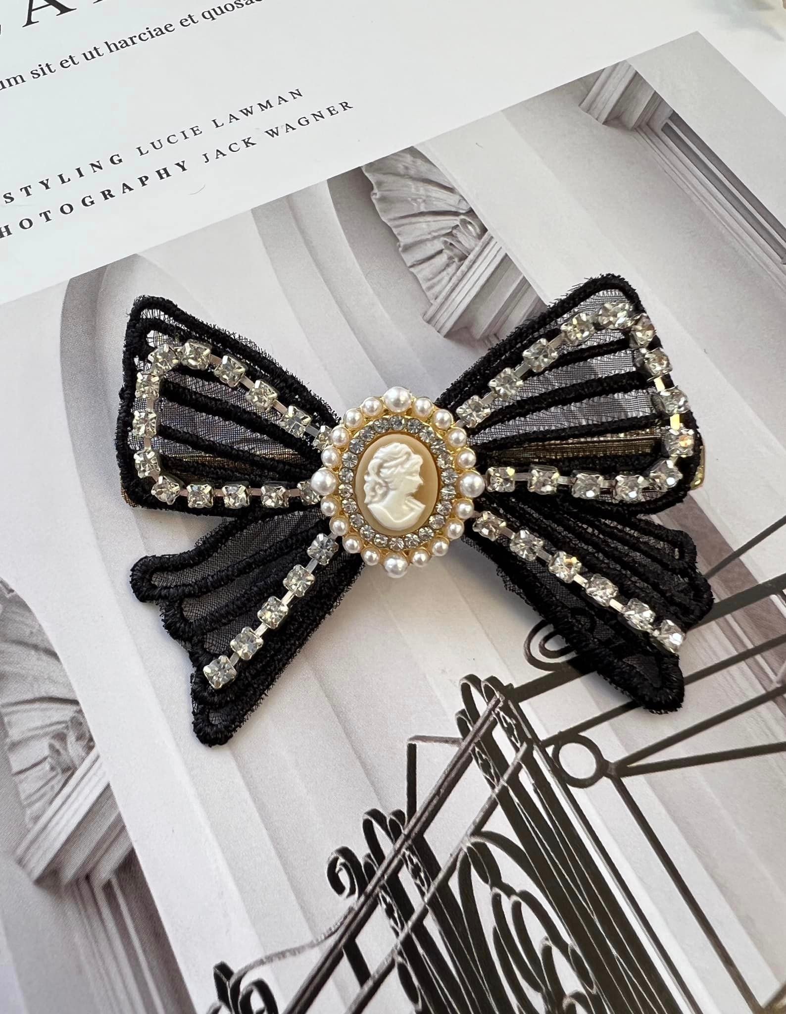 正韓飾品-古典仕女蝴蝶結髮夾