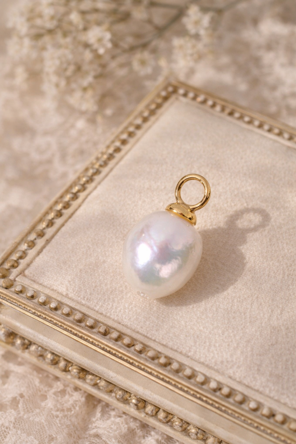 法式天然養珠可變式吊墜