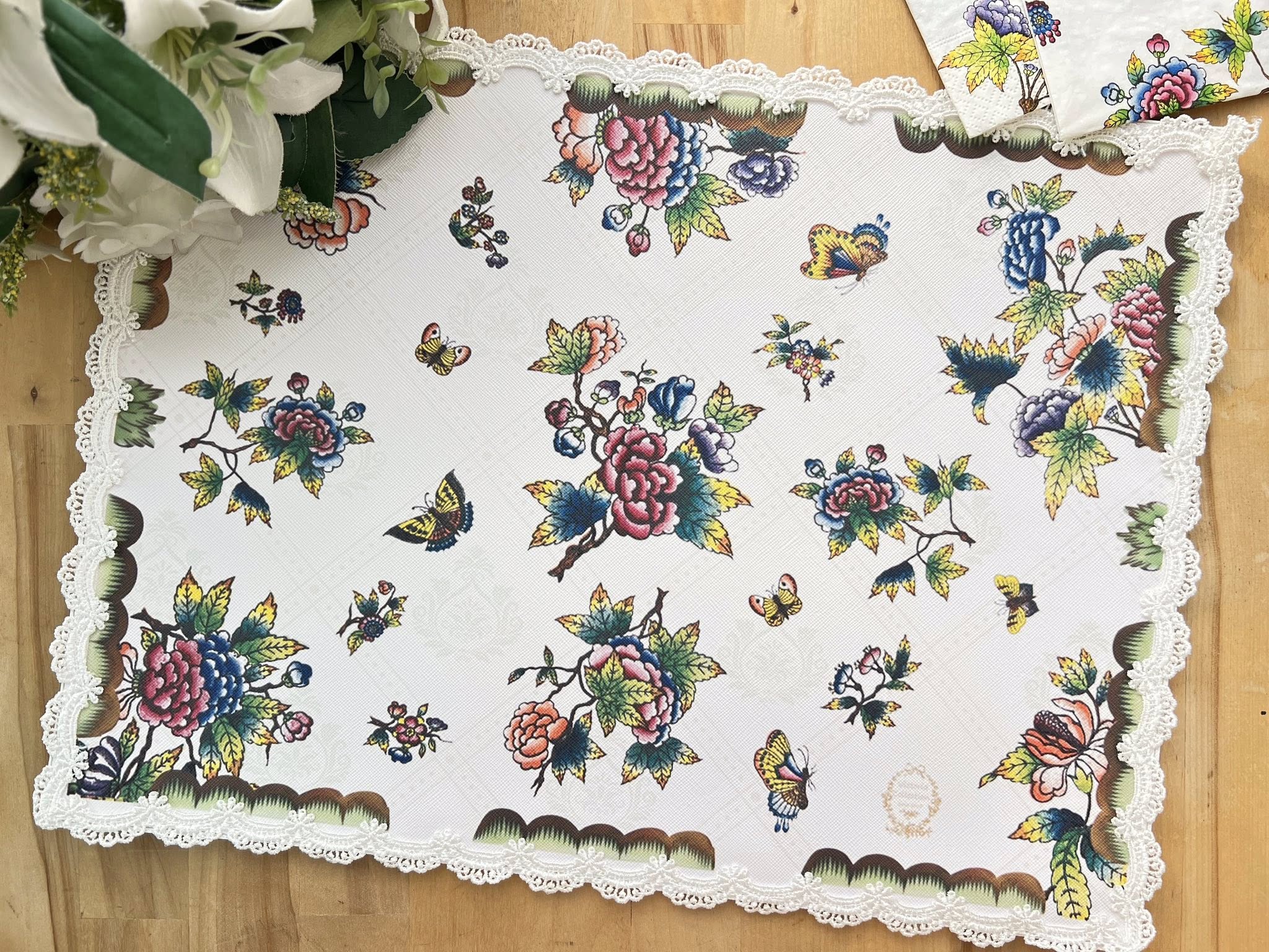 維多利亞蝶語花卉餐墊/桌旗