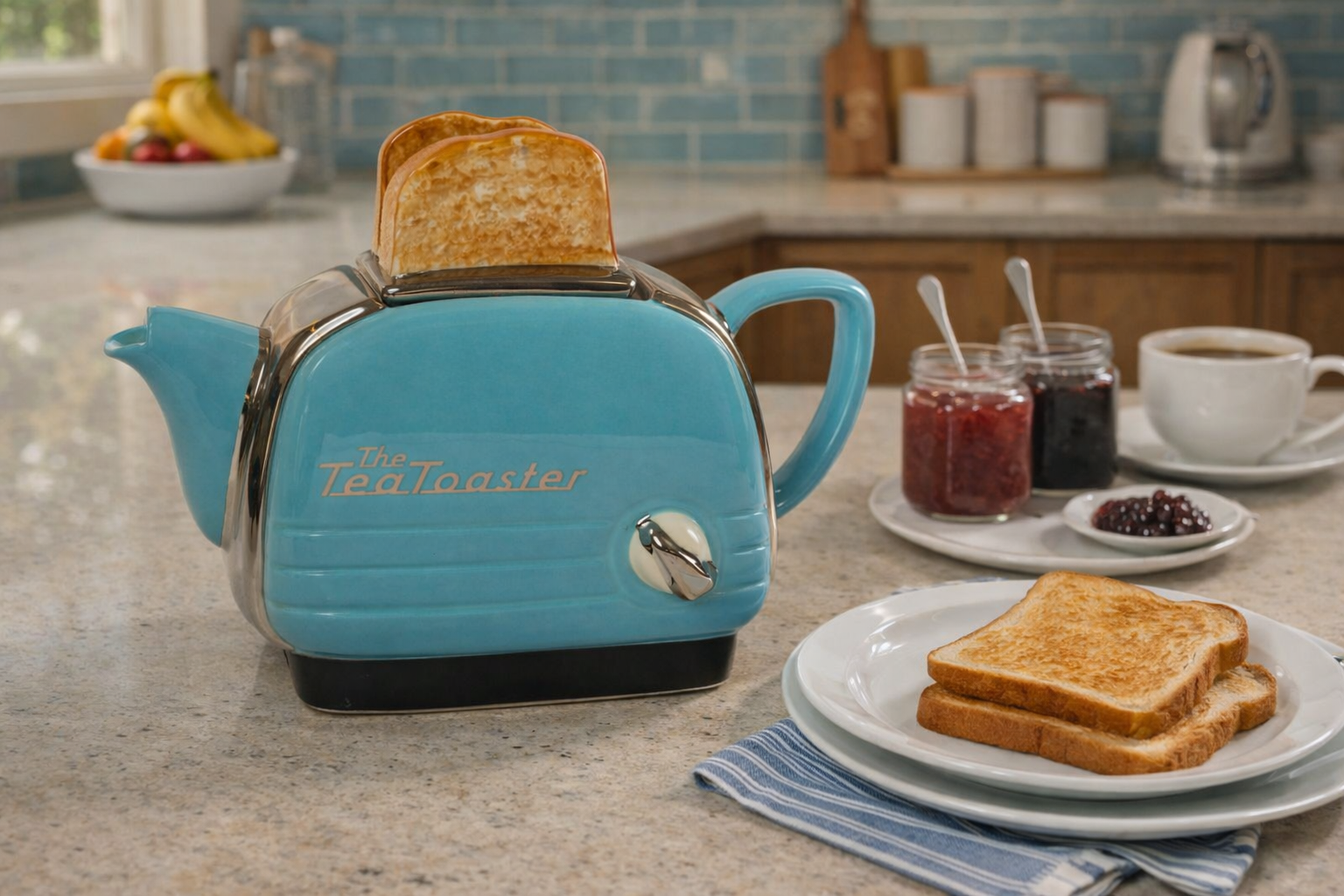 英國造型壺-藍色烤麵包機(中)Toaster