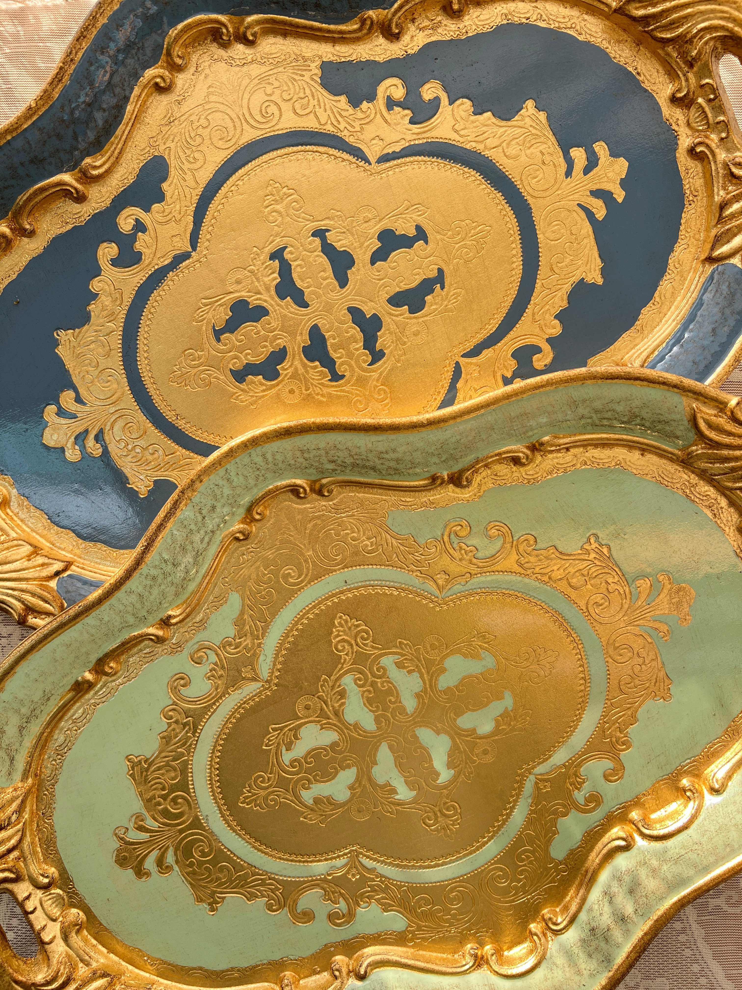 義大利佛羅倫斯手工圖騰橢圓托盤