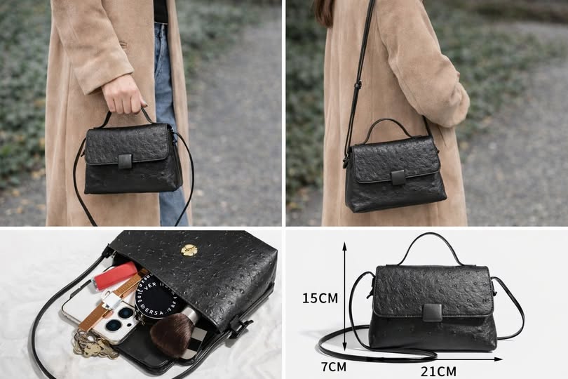 鴕鳥紋斜背購物小包