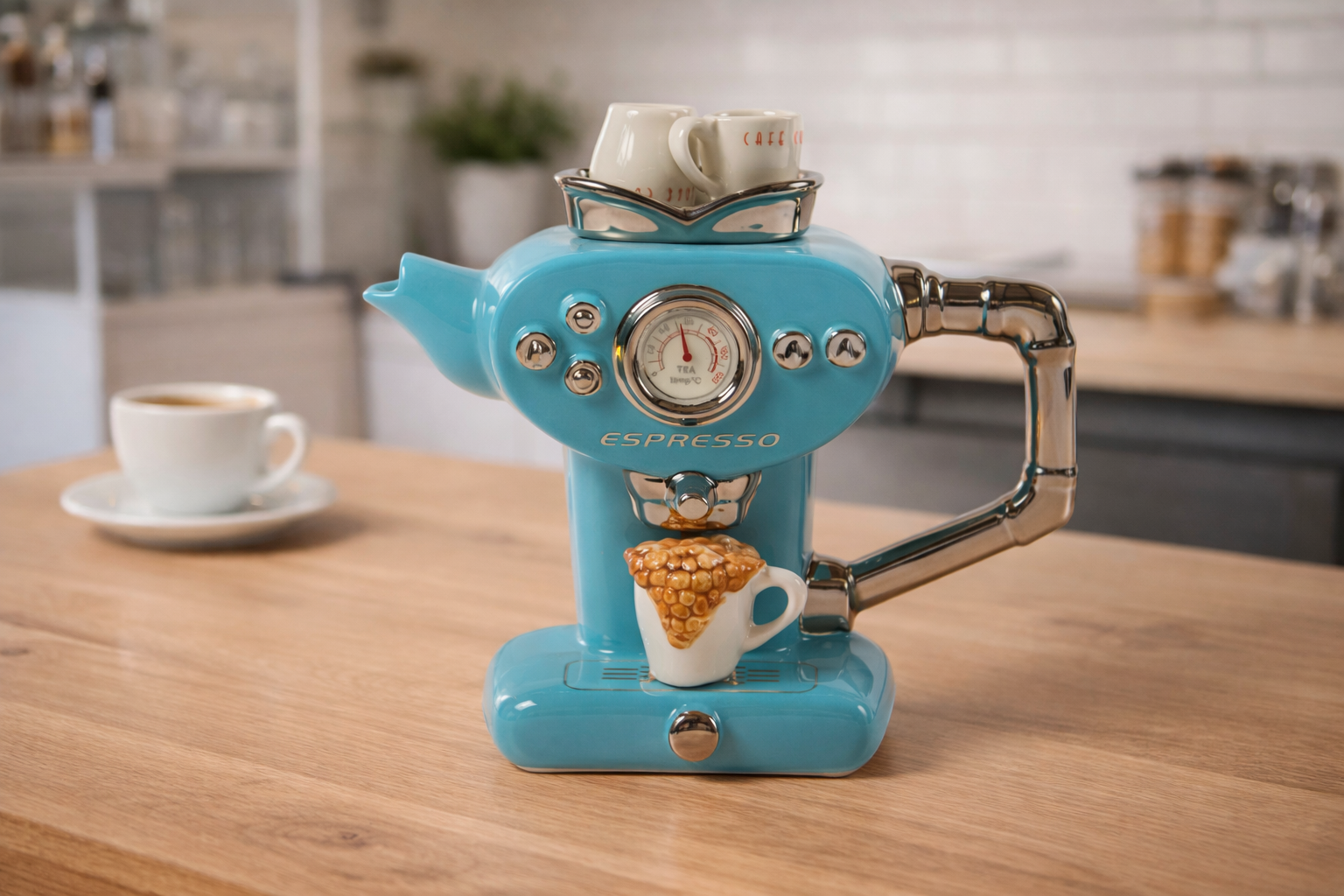 英國造型壺-淺藍單杯濃縮咖啡(小)Espresso