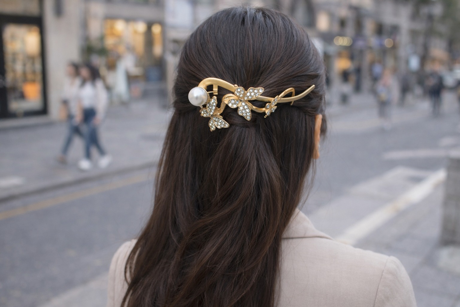 氣質珍珠蝶舞髮扎