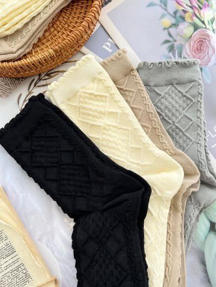 日系文青風中長襪/襪子(4入組)