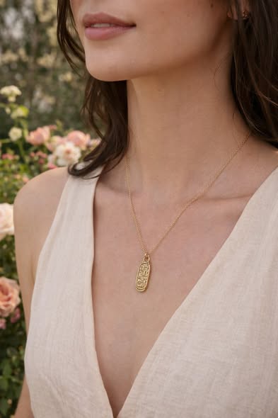 法式浮雕護符長鍊/項鍊