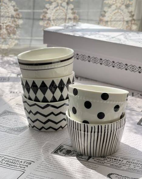 北歐風幾何圖案陶瓷飯碗餐具