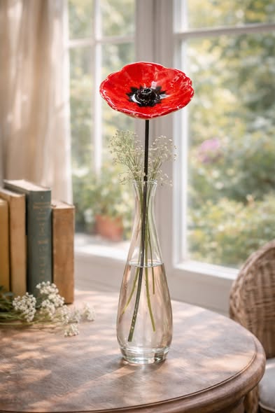 住在花園裡的小角色｜陶瓷庭園罌粟花朵