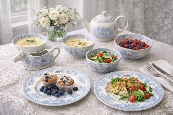 英國伯利藍玫瑰餐具系列